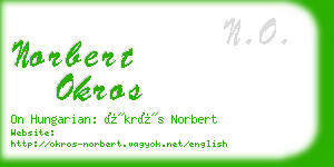 norbert okros business card